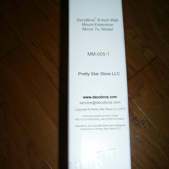 Deco Brothers Wall Mount Extendable Mirror, 8 Inch Double Side , NEW IN BOX - Picture 3 of 3